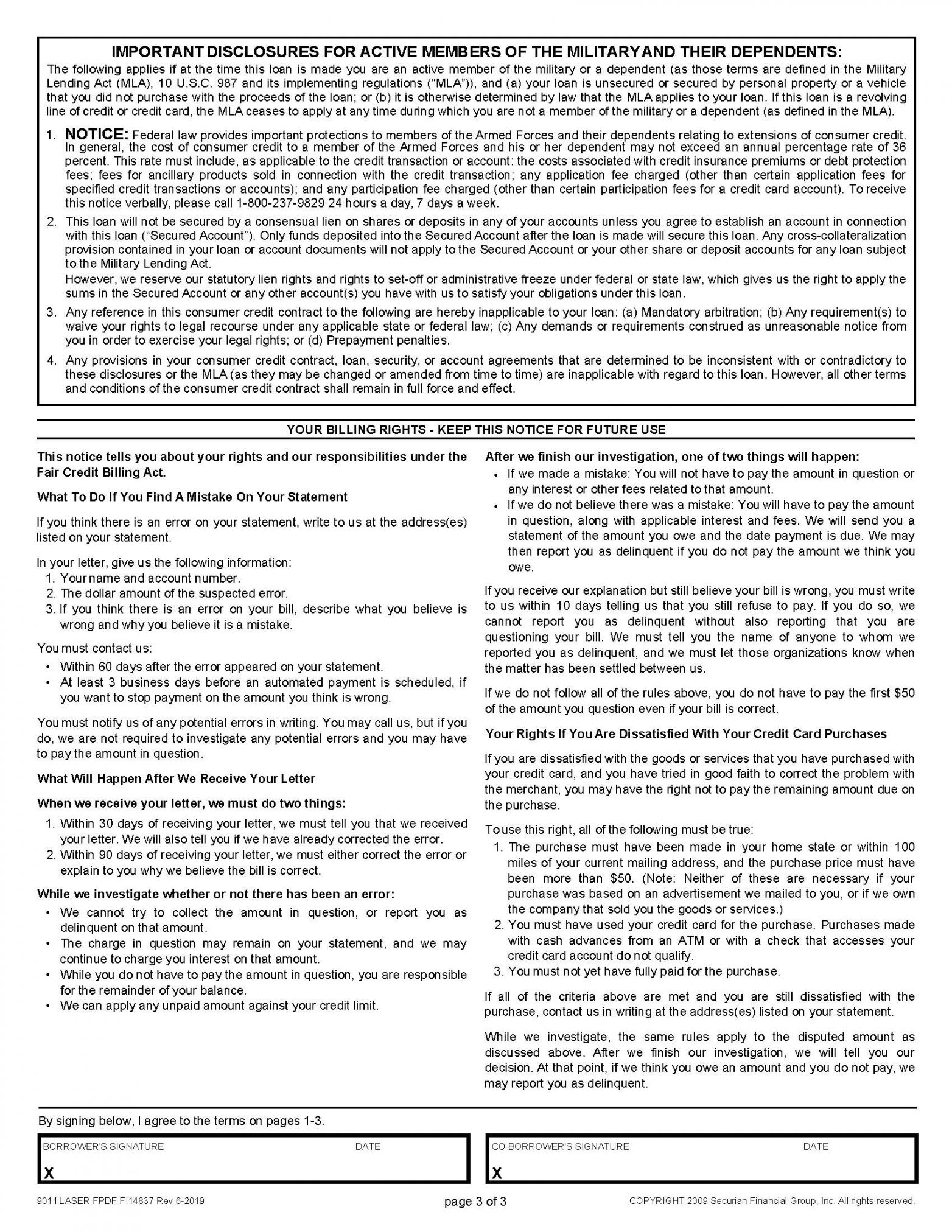 Credit Card Disclosure and Agreement - SRP Federal Credit Union