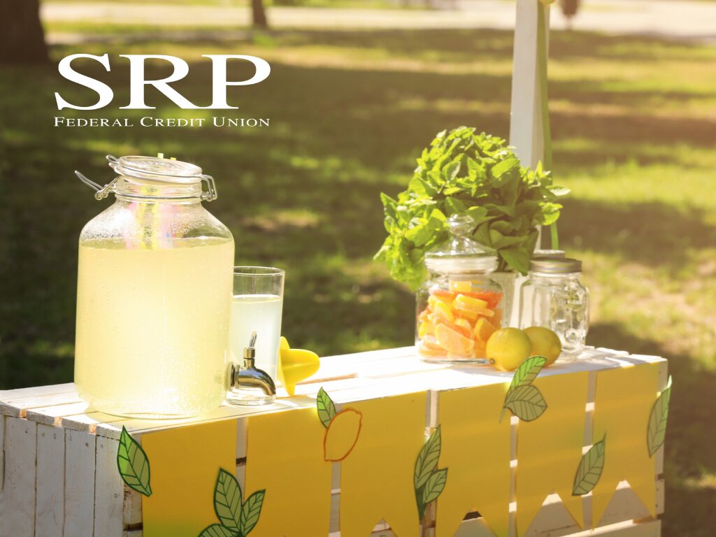A lemonade stand is pictured to represent seasonal income.