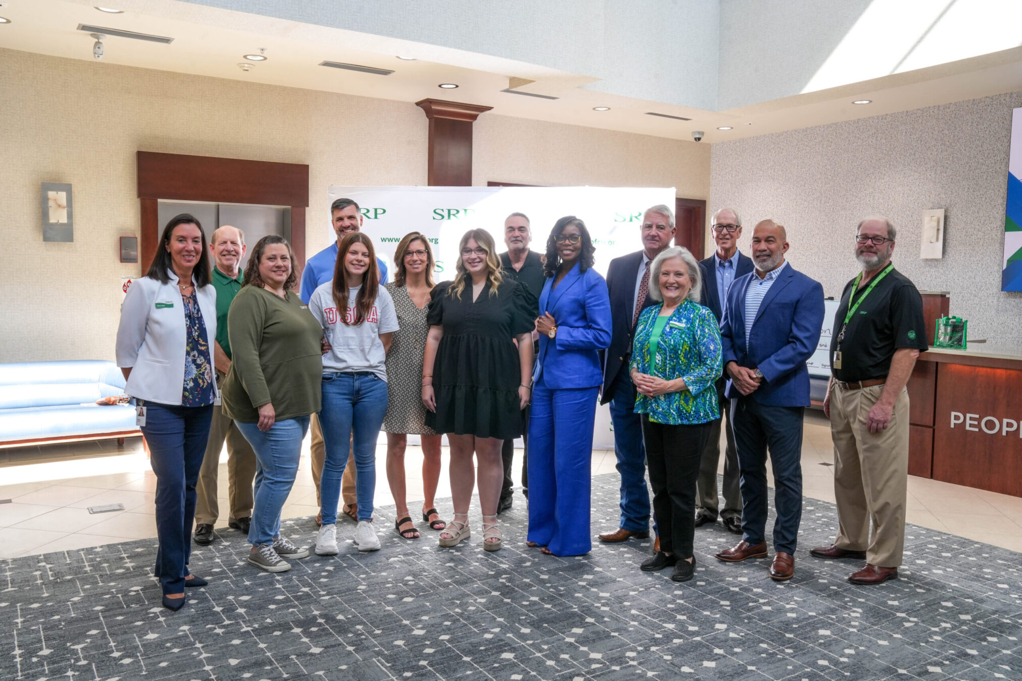 Scholarship Recipients, Family Members, and SRP Leaders Gather for Scholarship Reception Joined by Larry Pridemore and Ed Templeton, the recipients of the scholarships, their families, and SRP leaders gather for a reception.
