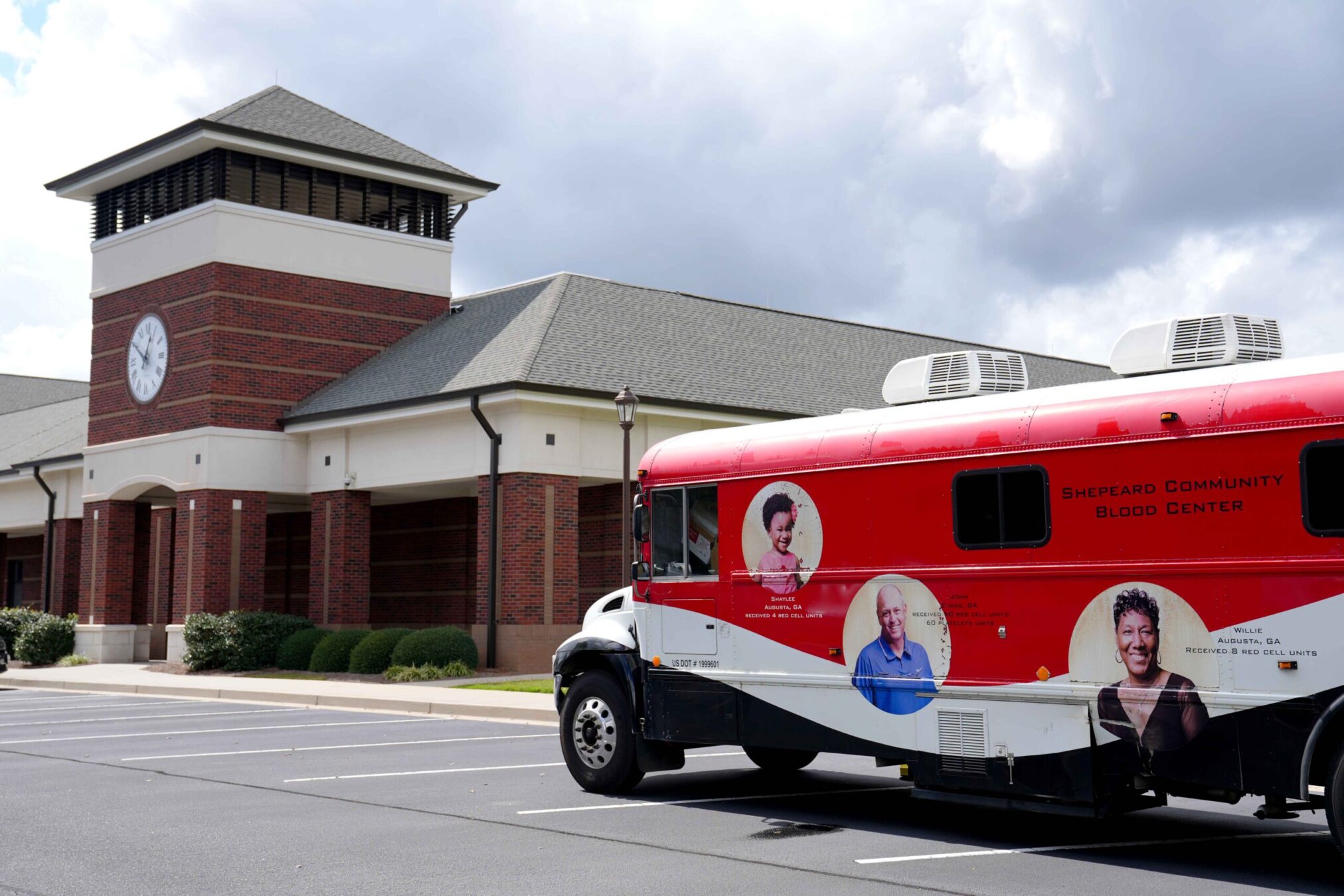 Oct. 2025 Blood Drive The Shepeard Community Bloodmobile is parked outside SRP Federal Credit Union.