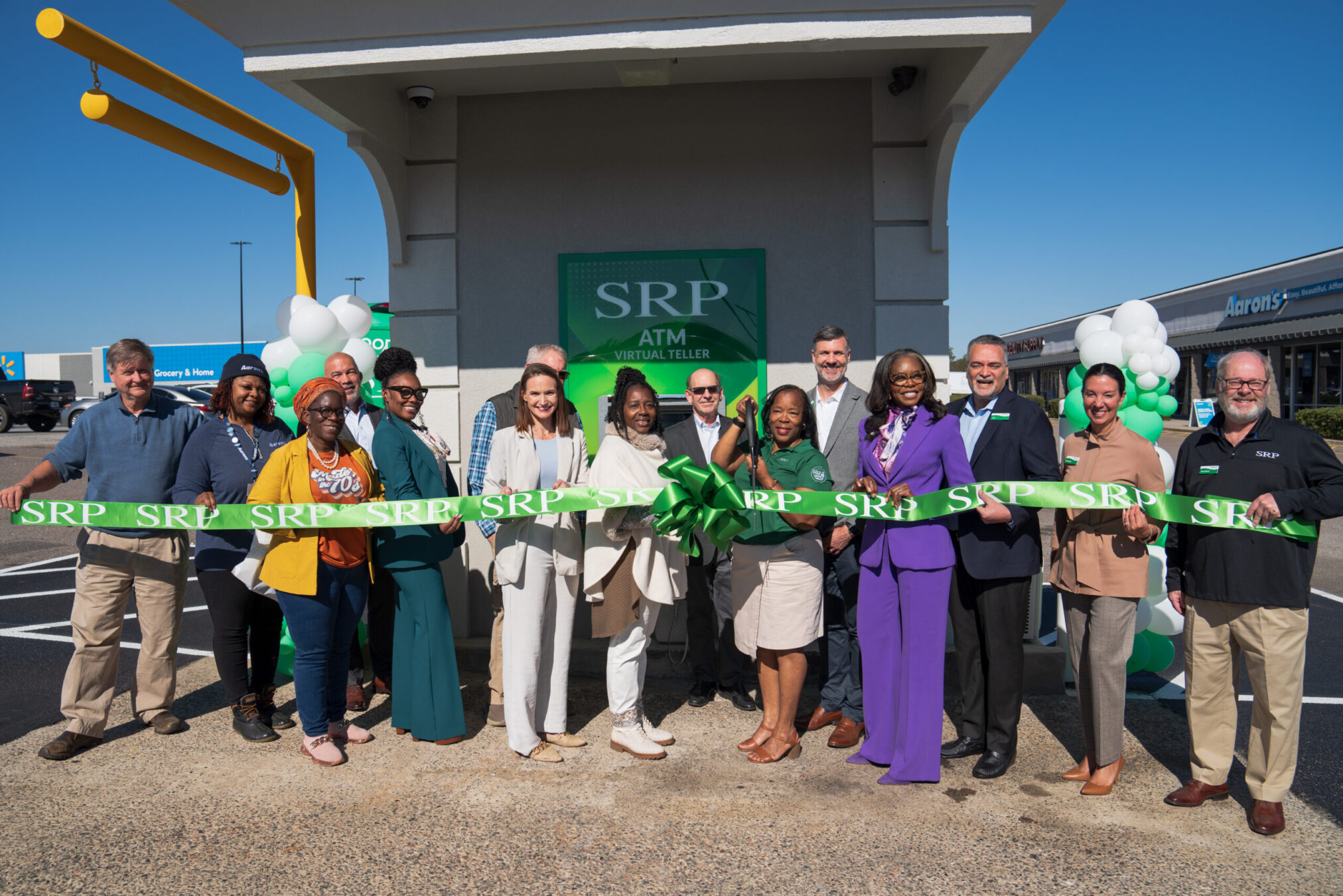 Waynesboro Ribbon Cutting SRP Federal Credit Union leaders and ambassadors join Waynesboro community members and local leaders in cutting the ribbon on a new ATM.
